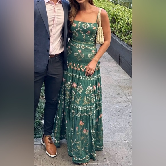 Agua by Agua Bendita Lima Esmeralda Floral Linen Maxi Dress - Picture 10 of 11